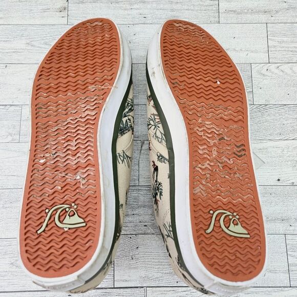 Quicksilver Canvas Tie Sneakers Shorebreak Print Men's Size 11 - Picture 9 of 12